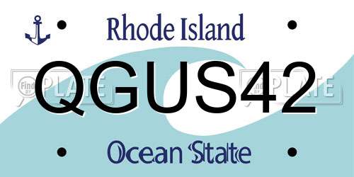 QGUS42 Rhode Island License Plate