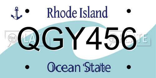 QGY456 Rhode Island License Plate