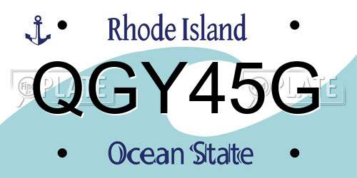QGY45G Rhode Island License Plate