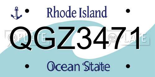 QGZ3471 Rhode Island License Plate