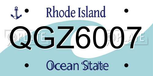 QGZ6007 Rhode Island License Plate
