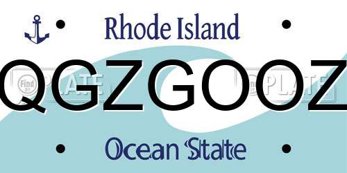 QGZGOOZ Rhode Island License Plate