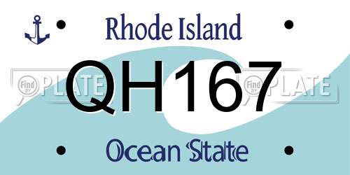 QH167 Rhode Island License Plate