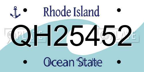 QH25452 Rhode Island License Plate