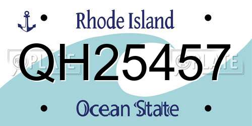 QH25457 Rhode Island License Plate