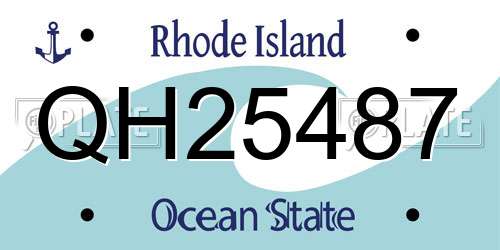 QH25487 Rhode Island License Plate