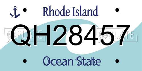 QH28457 Rhode Island License Plate