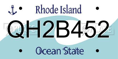 QH2B452 Rhode Island License Plate