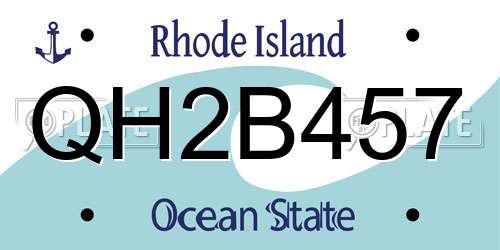 QH2B457 Rhode Island License Plate