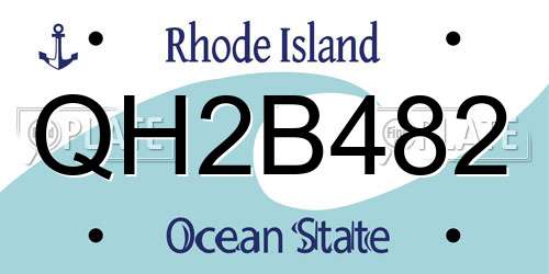 QH2B482 Rhode Island License Plate
