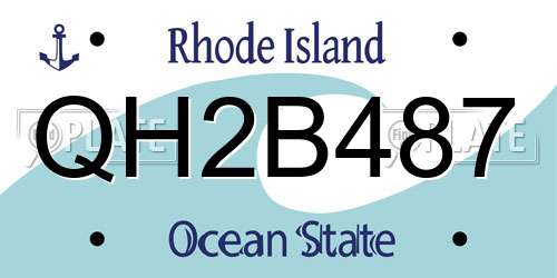 QH2B487 Rhode Island License Plate