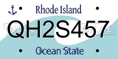 QH2S457 Rhode Island License Plate