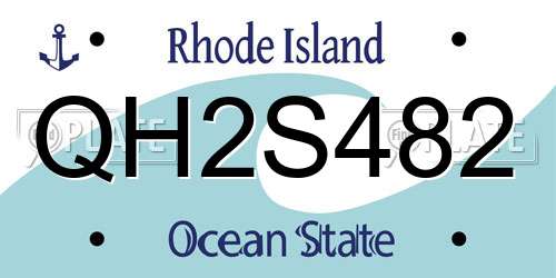 QH2S482 Rhode Island License Plate