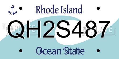 QH2S487 Rhode Island License Plate