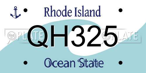 QH325 Rhode Island License Plate