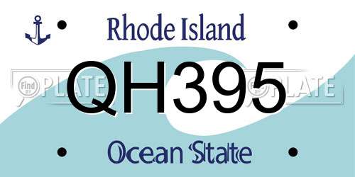 QH395 Rhode Island License Plate