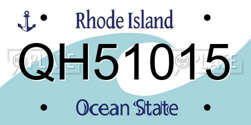 QH51015 Rhode Island License Plate