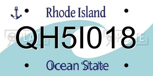 QH5I018 Rhode Island License Plate