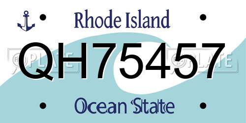 QH75457 Rhode Island License Plate