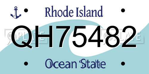 QH75482 Rhode Island License Plate