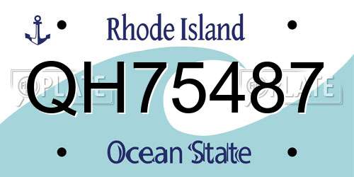 QH75487 Rhode Island License Plate