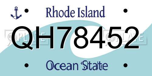 QH78452 Rhode Island License Plate