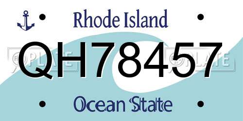 QH78457 Rhode Island License Plate