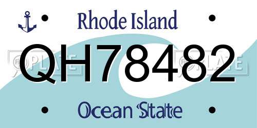 QH78482 Rhode Island License Plate