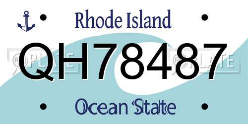 QH78487 Rhode Island License Plate