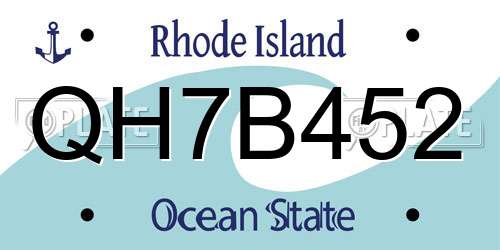 QH7B452 Rhode Island License Plate