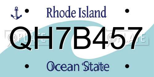 QH7B457 Rhode Island License Plate