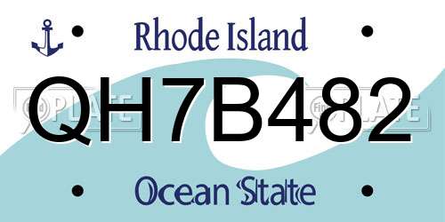 QH7B482 Rhode Island License Plate