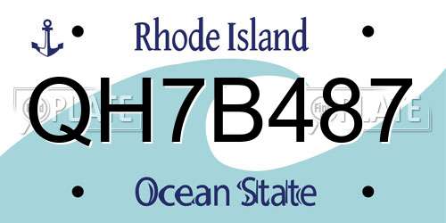 QH7B487 Rhode Island License Plate