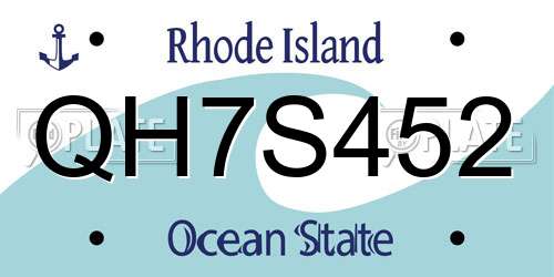 QH7S452 Rhode Island License Plate