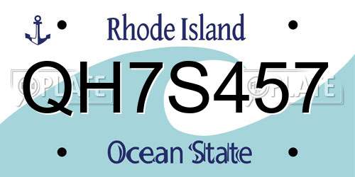 QH7S457 Rhode Island License Plate