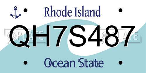 QH7S487 Rhode Island License Plate