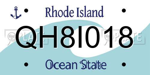 QH8I018 Rhode Island License Plate