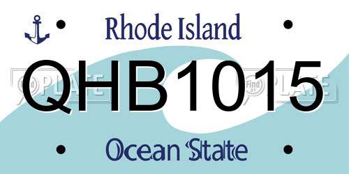 QHB1015 Rhode Island License Plate