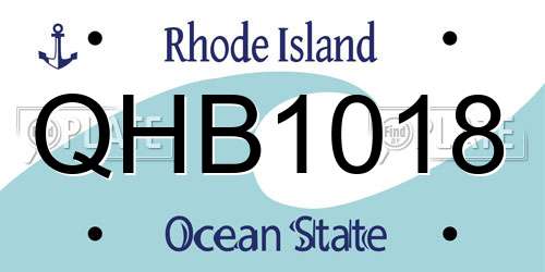 QHB1018 Rhode Island License Plate