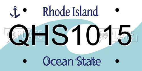 QHS1015 Rhode Island License Plate