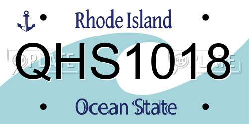QHS1018 Rhode Island License Plate