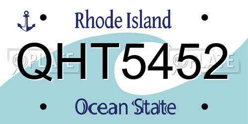 QHT5452 Rhode Island License Plate