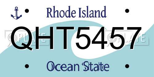QHT5457 Rhode Island License Plate