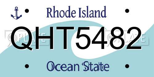QHT5482 Rhode Island License Plate