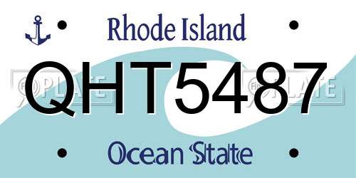QHT5487 Rhode Island License Plate