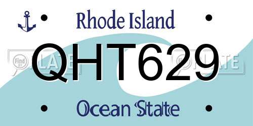 QHT629 Rhode Island License Plate