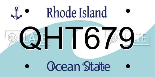 QHT679 Rhode Island License Plate