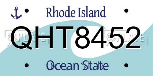 QHT8452 Rhode Island License Plate
