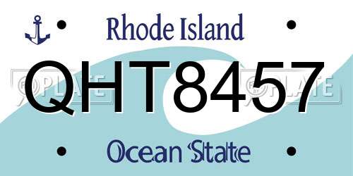 QHT8457 Rhode Island License Plate