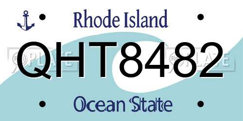 QHT8482 Rhode Island License Plate